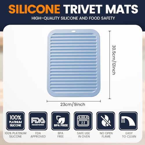Silicone Trivet Mats 4 Heat Resistant Pot Holders Multipurpose Non