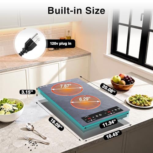 Double Induction Cooktop Portable Electric Cooktop 12'' Hot Plate