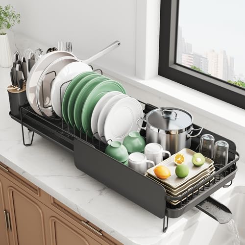 Large Expandable Dish Drying Rack for Kitchen Counter