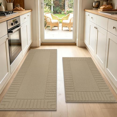 Kitchen Rugs Non Slip Washable 2PCS