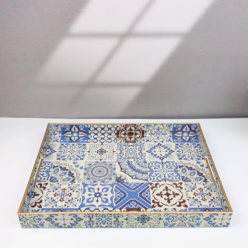 Decorative Serving Tray with Handles