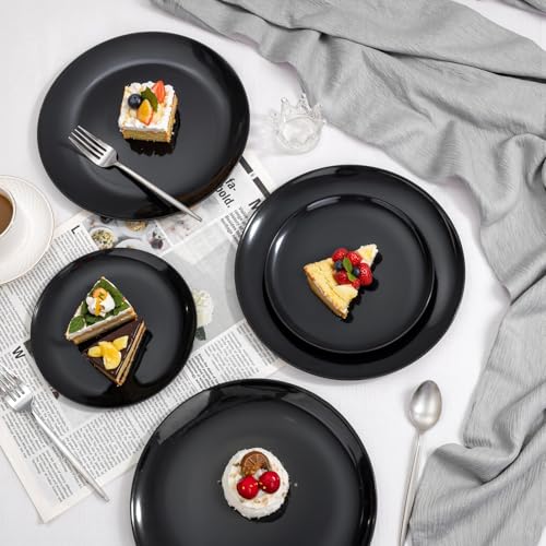 60 PCS Black Plastic Plates (60 Count)