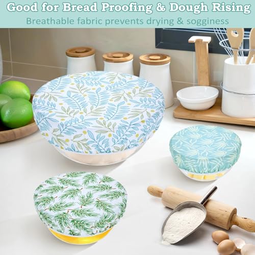 5Pcs Reusable Beeswax Elastic Bowl Covers for Bread Proofing and Food Cover (5 Count)