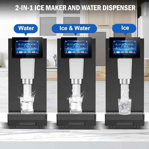 100 lbs Countertop Nugget Ice Maker Commercial with Water Dispenser