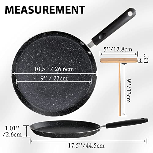10.5 Inch Nonstick Crepe Pan with Spreader Induction Compatible