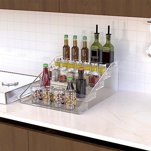 Wide Clear Acrylic Spice Rack for Countertops