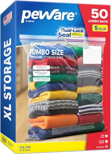 5 Gallon Extra Large Storage Bags (50 Count)