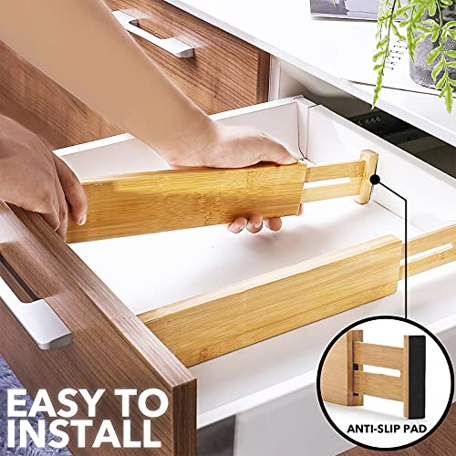 Bamboo Drawer Dividers with Labels