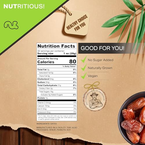 Dried Deglet Noor Dates Pitted (32 Ounce)