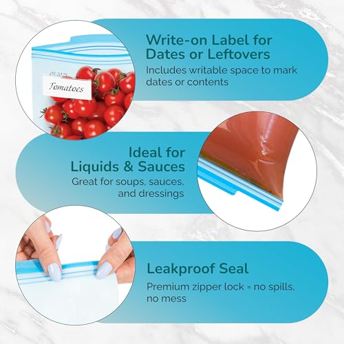Quart Freezer Bags 50 Count