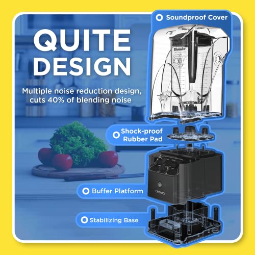 Quiet Commercial Blender with Soundproof Shield