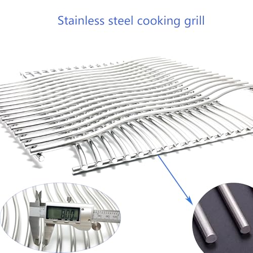 17-3/4" Stainless Steel 2Pack Waved Cooking Grids Grates Replacement Parts for Napoleon Rogue 425 Gas Grill S83013