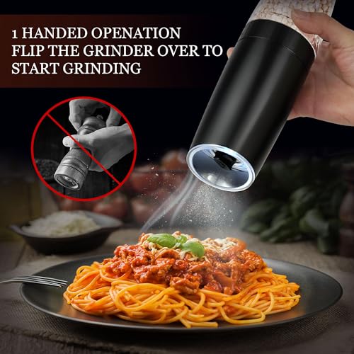 Rechargeable Salt and Pepper Grinder Set Gravity