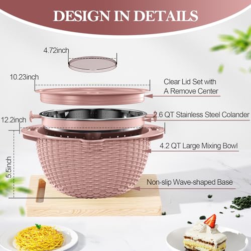4 1 Strainer Bowl with Lid Set