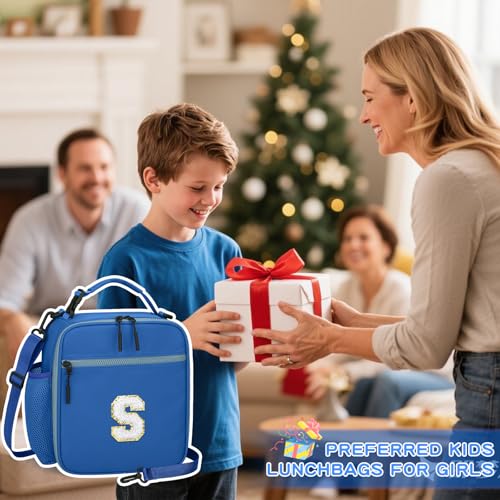 Lunch Box Kids Large Initial Insulated Lunch Bag for Girls