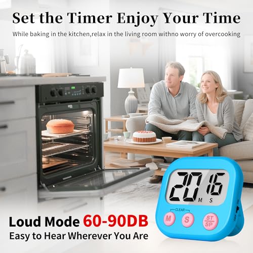 Digital Kitchen Classroom Timers for Kids Cooking 12pcs Blu Grn Pk