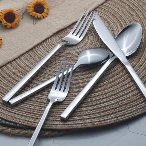 Cube 40 Piece Forged Stainless Steel Flatware Set Cutlery Set (8 Count)