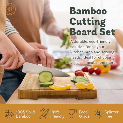 Bamboo Cutting Boards for Kitchen (4 Count)
