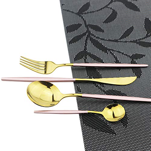 Pink Gold Silverware Set (4 Count)