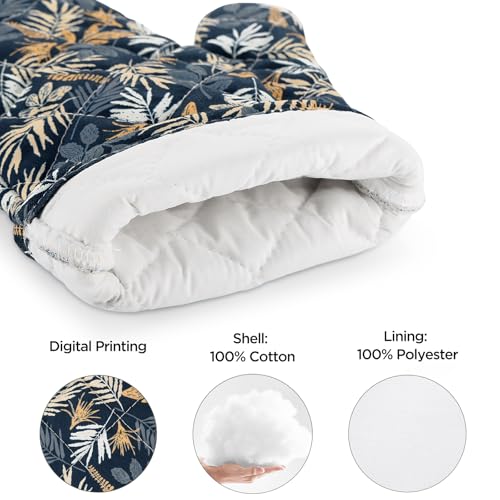 Oven Mitt Extra Long Cotton Cooking Kitchen Mitts with Non (2 Count)