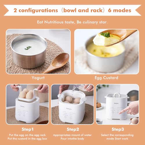 Egg Cooker, 6-in-1 Electric Egg Boiler for Hard Boiled Eggs