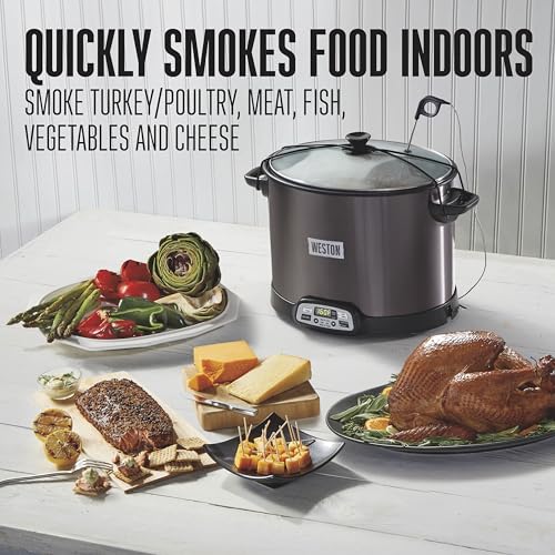 2-in-1 Indoor Electric Smoker & 10 Quart Programmable Slow Cooker