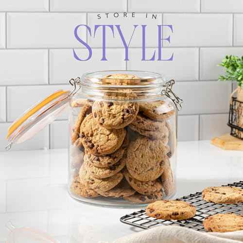Half Gallon Glass Large Mason Jars with Airtight Lid (4 Count)