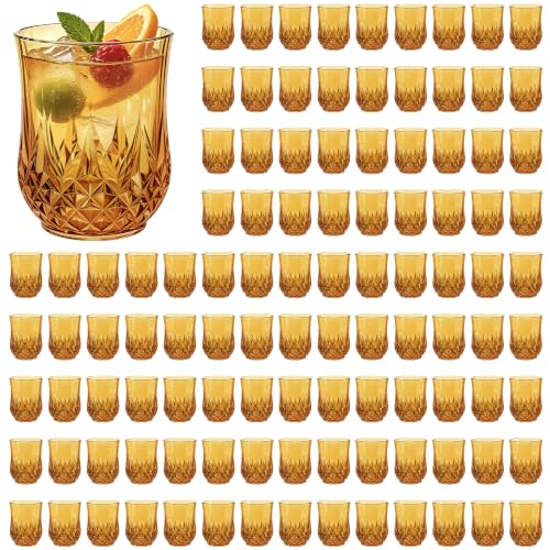 100 Pack Plastic Stemless Wine Glasses (100 Count)