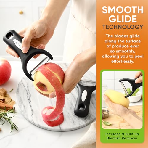Set of 2 Stainless Steel Y Shaped Vegetable Peeler for Kitchen (2 Count)