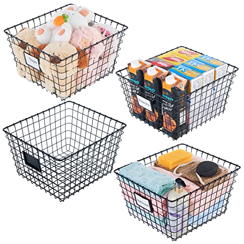 4 Pack【Extra Large】 Wire Handmade Storage Basket for Organizing Household Goods
