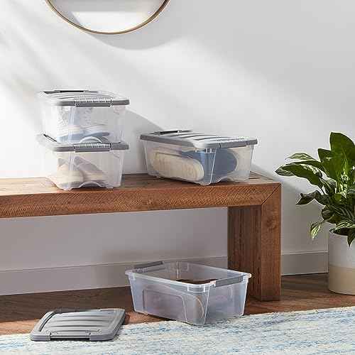 Plastic Storage Containers with Secure Latching Lids (6 Count)