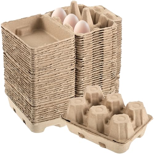 36 Pcs Jumbo Duck Egg Cartons Paper Goose Egg Cartons for Normal Size Geese Blank Natural Pulp Jumbo Eggs Container Holder Reusable for Six Duck Goose Hen Eggs (36 Count)