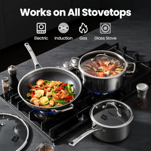Wok pan Hybrid 13 inch Wok with Lid