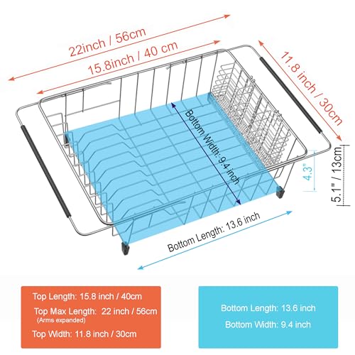 Expandable Dish Drying Rack Over Sink
