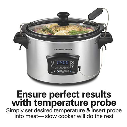 Portable 6 Quart Set & Forget Programmable Slow Cooker
