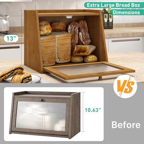Large Bread Box for Kitchen Counter