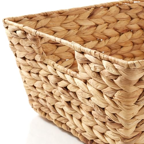 Set of 2 Water Hyacinth Pantry Baskets with Handles (2 Count)