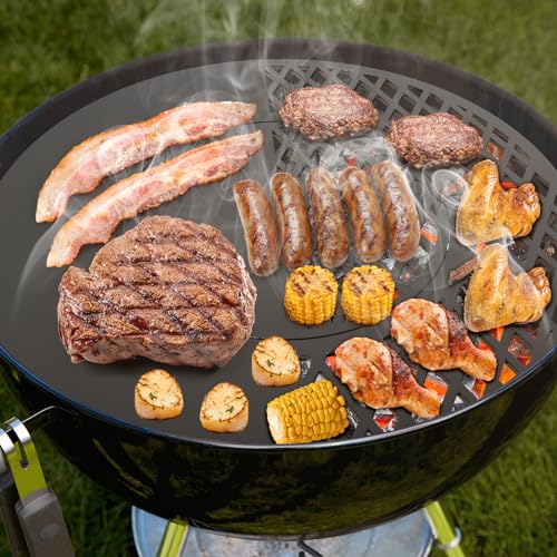 BBQ Griddle and Grate Combo Kit for Weber 22 inch Kettle Charcoal Grills