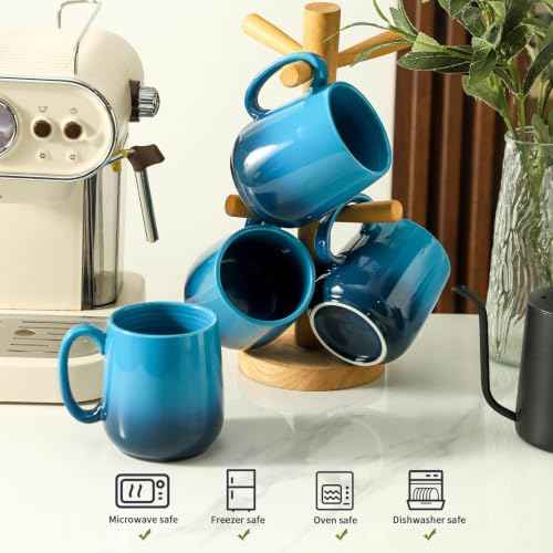 15oz Large Ceramic Mug Set (4 Count)
