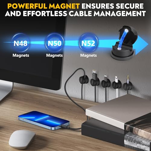 8 Pack Magnetic Cable Management Clips (8 Count)