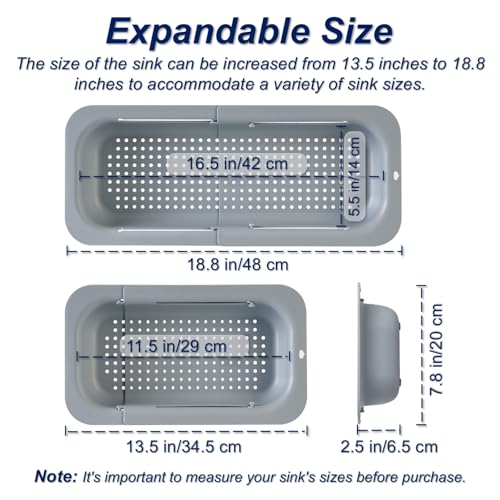 Extendable Sink Colander Strainer Basket