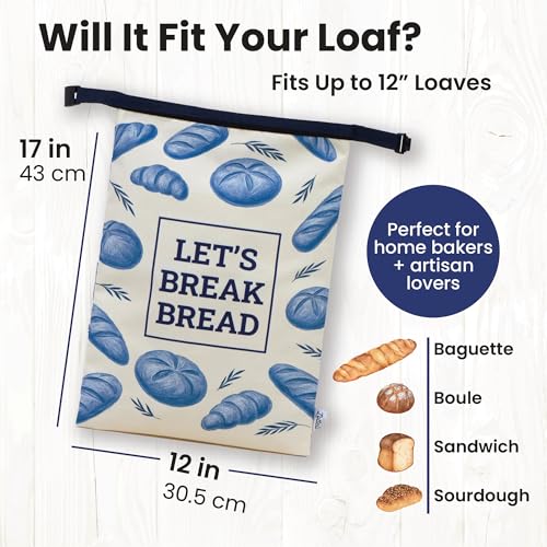 Reusable Cotton Bread Bags for Sourdough & Homemade Bread (2 Count)