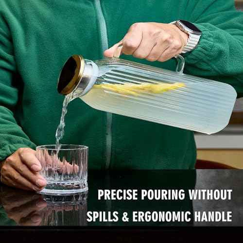 2.1 Liter 71oz Square Glass Pitcher with Lid