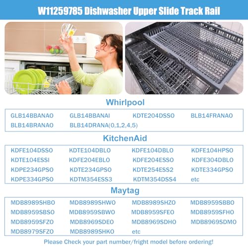 W11259785 Dishwasher Upper Dishrack Slide Track