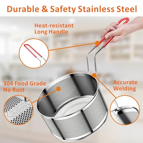 Deep Fryer Basket 304 Stainless Steel for Frying French Fries Cooking