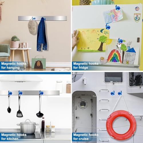Magnetic Hooks Magnet Hook for Cruise Cabins 85LBS Essentials 6P (6 Count)