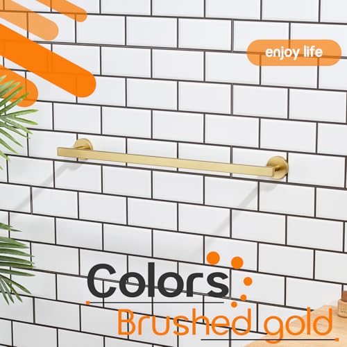 20 Inch Bathroom Towel Bar Bath Towel Rack Kitchen Towel Holder Towel Shelf Wall Mounted SUS304 Stainless Steel Brushed Gold AN4001GD