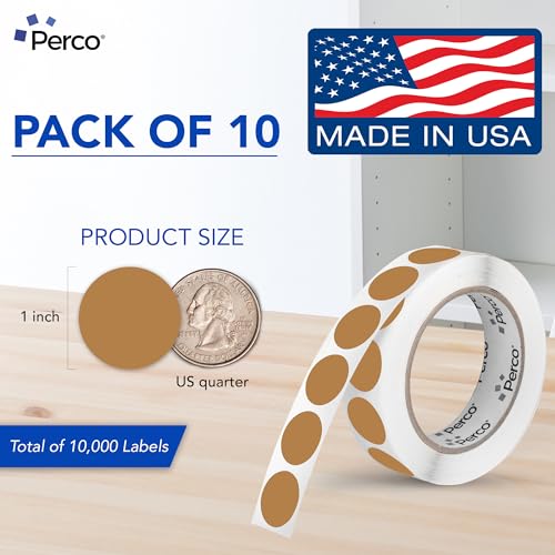 Kraft Brown Perforated Round Circle Dot Sticker 1 (80 Count)