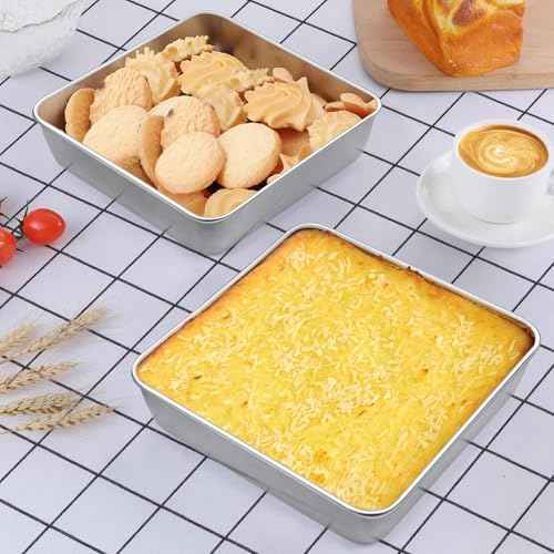 8 Inch Square Baking Cake Pan Set of 4 (9.74 Count)