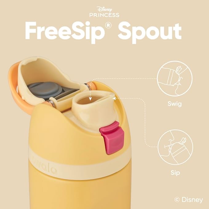 Owala Disney Princess FreeSip Insulated Stainless Steel Water Bottle with Straw for Sports and Travel, BPA-Free Sports Water Bottle, 24 oz, Belle | Disney Princess, Insulated, with Straw, BPA-Free, Sports Water Bottle